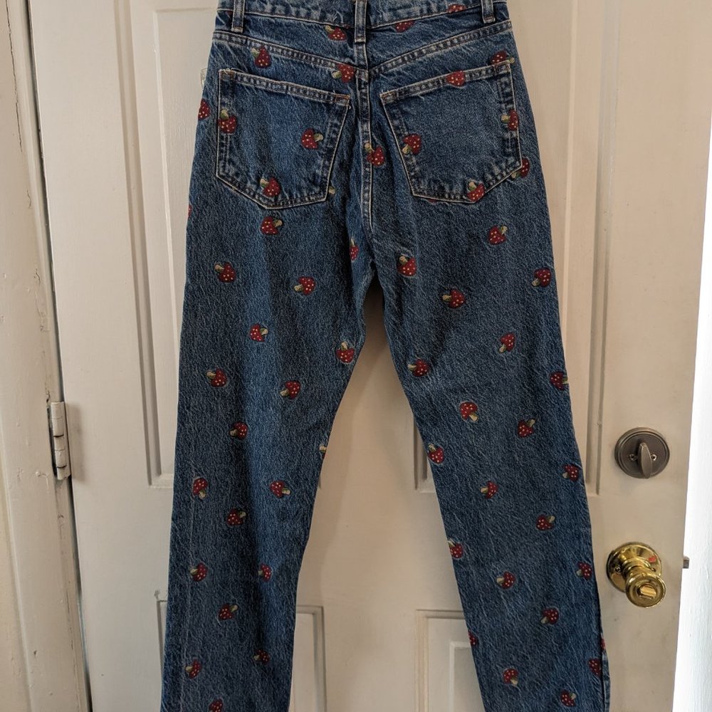 REFORMATION high-rise embroidered mushroom jeans (brand new w/ tag!) - Picture 3 of 5